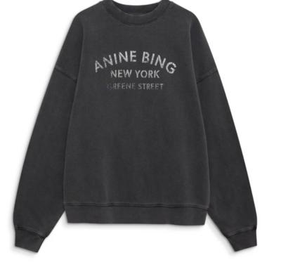 Sudadera Anine Bing Miles NY negro lavado